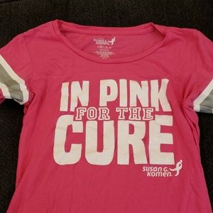 Pink Jersey style t shirt.